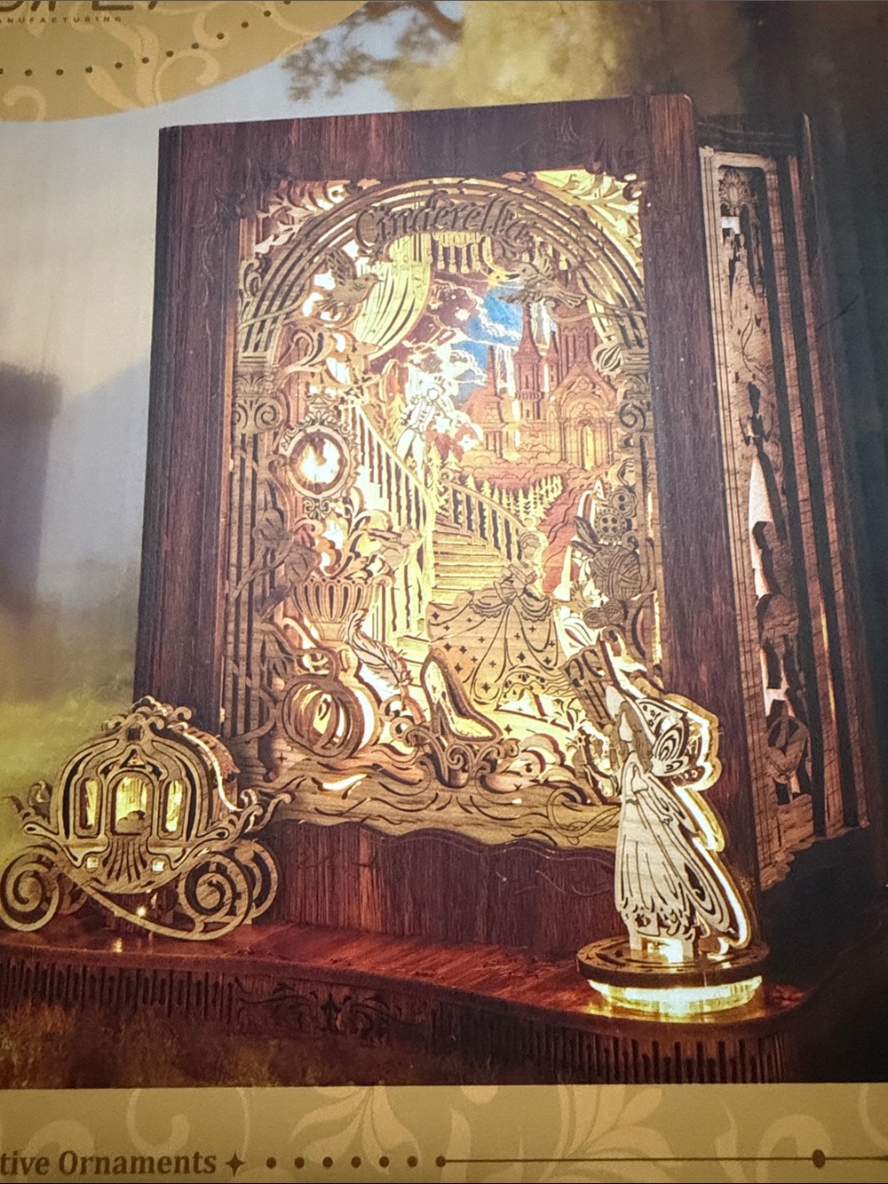 Cinderella Storybook Lamp Decorative Light- 3D Wooden Puzzle